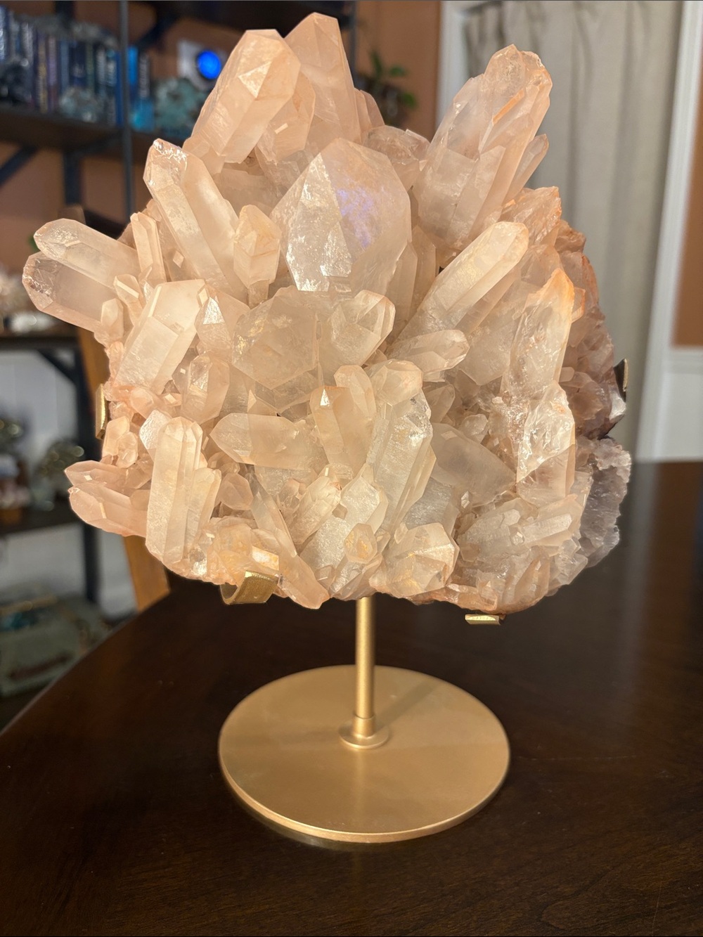 Pink Quartz on Custom Stand